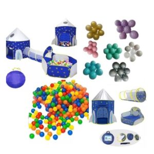 Carpa Cohete Túnel Piscina Azul + 50 pelotas