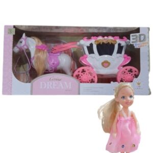 🌸✨ Carruaje Real de Ensueño con Muñeca y Caballo 🏰🐴💖