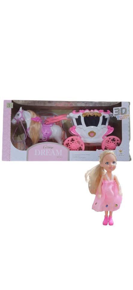 🌸✨ Carruaje Real de Ensueño con Muñeca y Caballo 🏰🐴💖