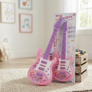 Guitarra Rosa con Luces y Sonido: ¡El Ritmo de Tu Corazón! 💖✨