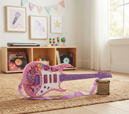 Guitarra Rosa con Luces y Sonido: ¡El Ritmo de Tu Corazón! 💖✨ - Image 2