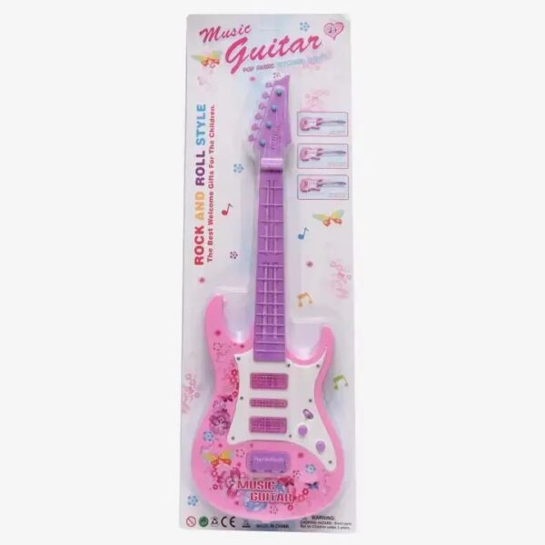 Guitarra Rosa con Luces y Sonido: ¡El Ritmo de Tu Corazón! 💖✨