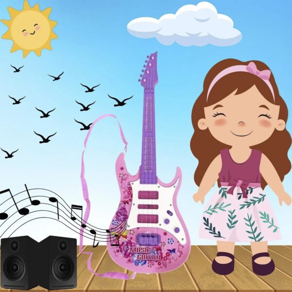 Guitarra Rosa con Luces y Sonido: ¡El Ritmo de Tu Corazón! 💖✨ - Image 5