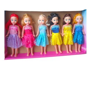 🌟 Pack de Princesitas de Ensueño – Set de 6 Muñecas Coloridas 🌈👑