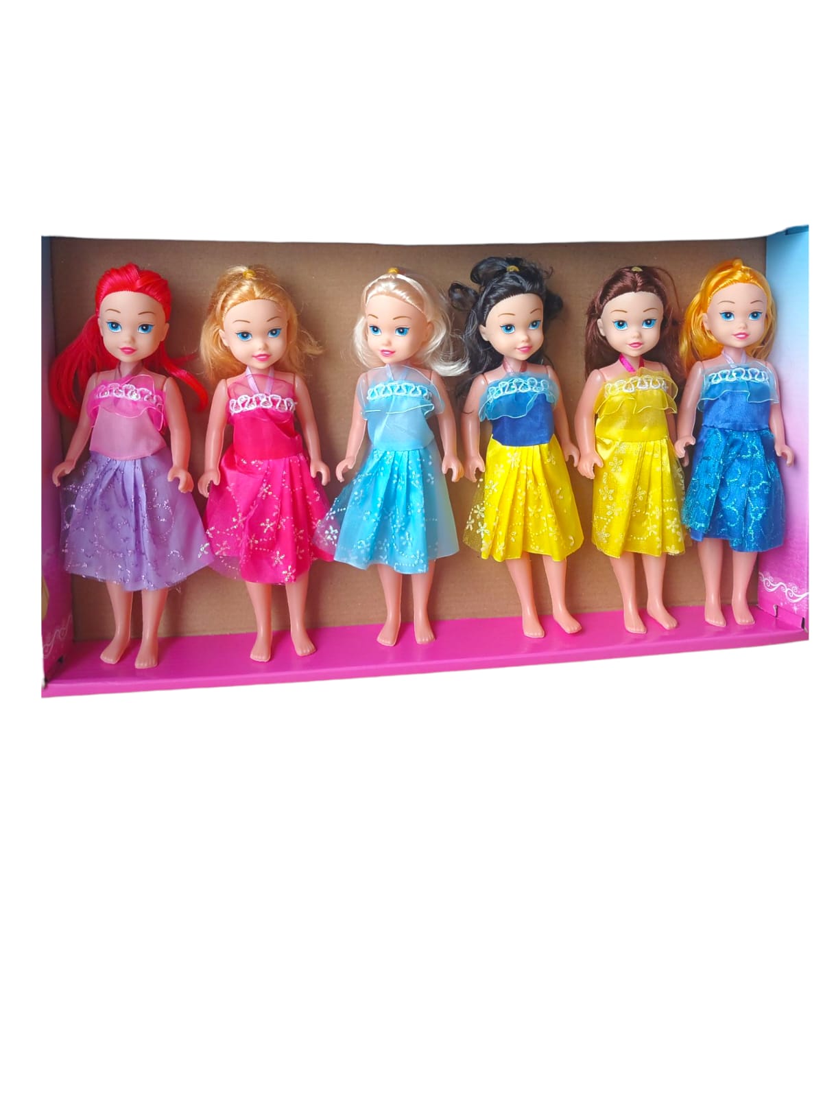 🌟 Pack de Princesitas de Ensueño – Set de 6 Muñecas Coloridas 🌈👑