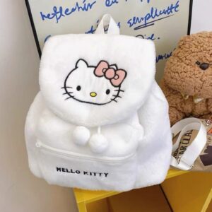 🎀👜 Bolso de Peluche Hello Kitty - Blanco Nieve 🧸🤍
