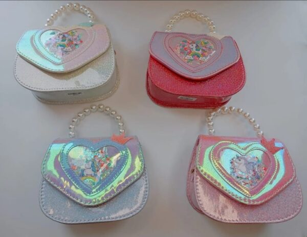 👜💖 Bolso Infantil con Agarradera de Perlas y Correa para Colgar 💖👜