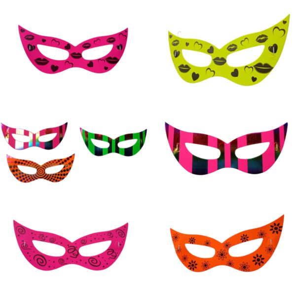 🎭 Antifaz Neón con Estampados – ¡Brilla y Destaca en Cada Fiesta! 🎉 - Image 2