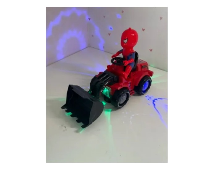 🚜 Excavadora Héroe Arácnido con Luces y Sonido 🕷️✨ – ¡Diversión Total!