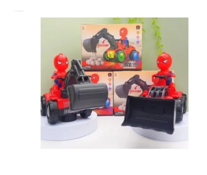 🚜 Excavadora Héroe Arácnido con Luces y Sonido 🕷️✨ – ¡Diversión Total! - Image 4