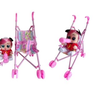 🎀👶 ¡Muñeca Bebé con Cochecito y Sonido! 🎶💗