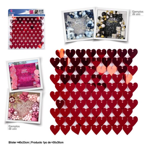 ❤️✨ Panel  Decorativo de Corazones Rojos – ¡Brilla el Amor en Cada Rincón! ✨ - Image 5
