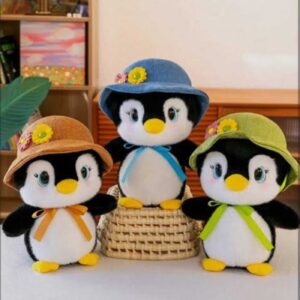 🐧🎀🎩 Peluches de pingüinito adorables 🧸✨ con sombrerito, estilo y muuucha ternura 💛🌼💫
