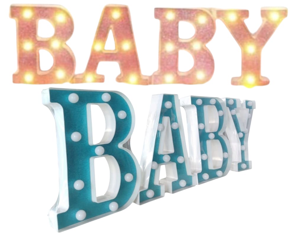 ✨ Letras LED BABY Escarchadas – ¡Brillan con Amor en Cada Celebración! 💖💡