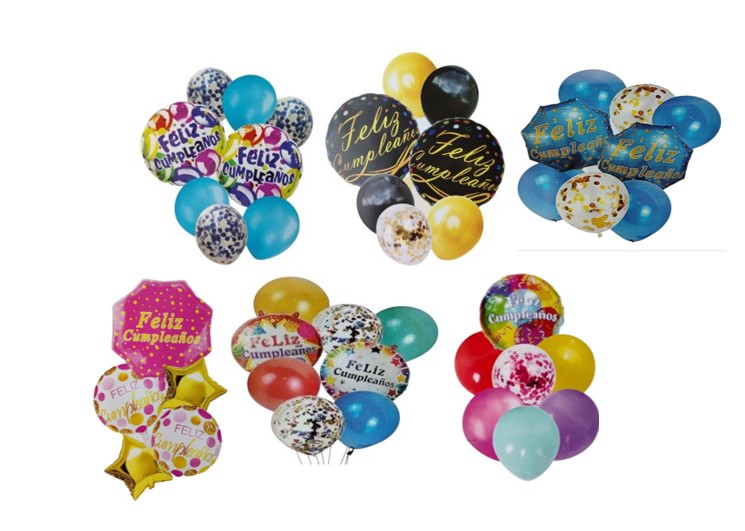 🎉🎈 Bouquet de Cumpleaños 🎂✨ Variedad de Globos para Celebrar 🥳🎁