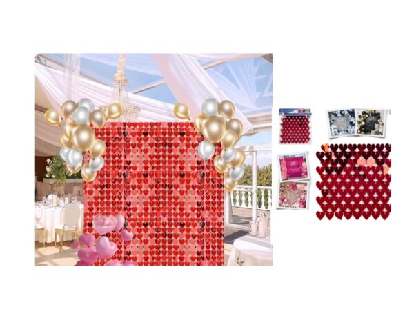 ❤️✨ Panel  Decorativo de Corazones Rojos – ¡Brilla el Amor en Cada Rincón! ✨