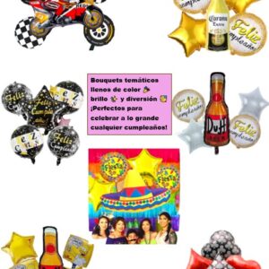 🎈✨ Bouquets Temáticos Metalizados 🎉 – Diseños Originales para Toda Ocasión 🥳🎊