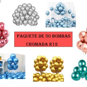 ✨🎉 Paquete De Bombas R12 Cromadas Espejo X50unid 🎈💥