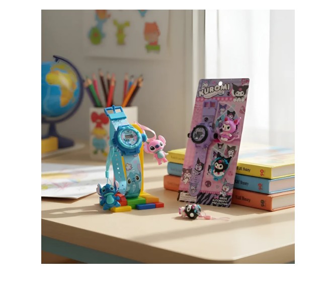 ✨ Reloj Infantil Digital con Proyector + Llaveros Decorativos ⏰