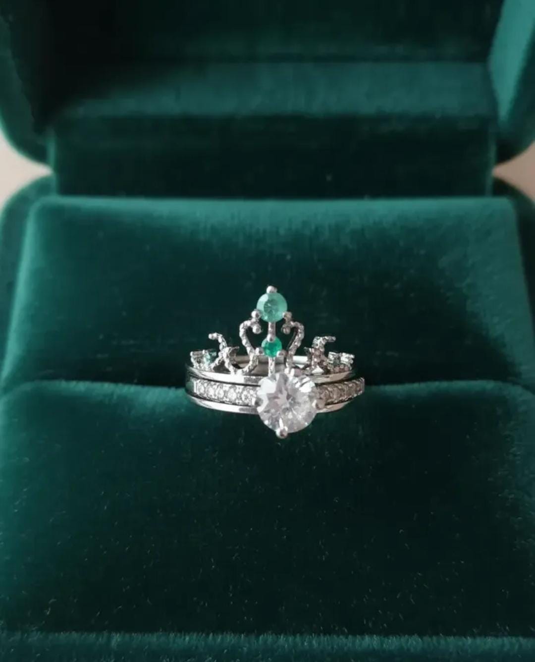 💍✨ Anillo Brillante Cajuluxe Plata 925 con Piedra Esmeralda Promesa Verde💚💎 - Image 4