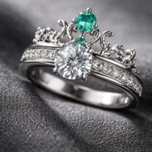 💍✨ Anillo Brillante Cajuluxe Plata 925 con Piedra Esmeralda Promesa Verde💚💎