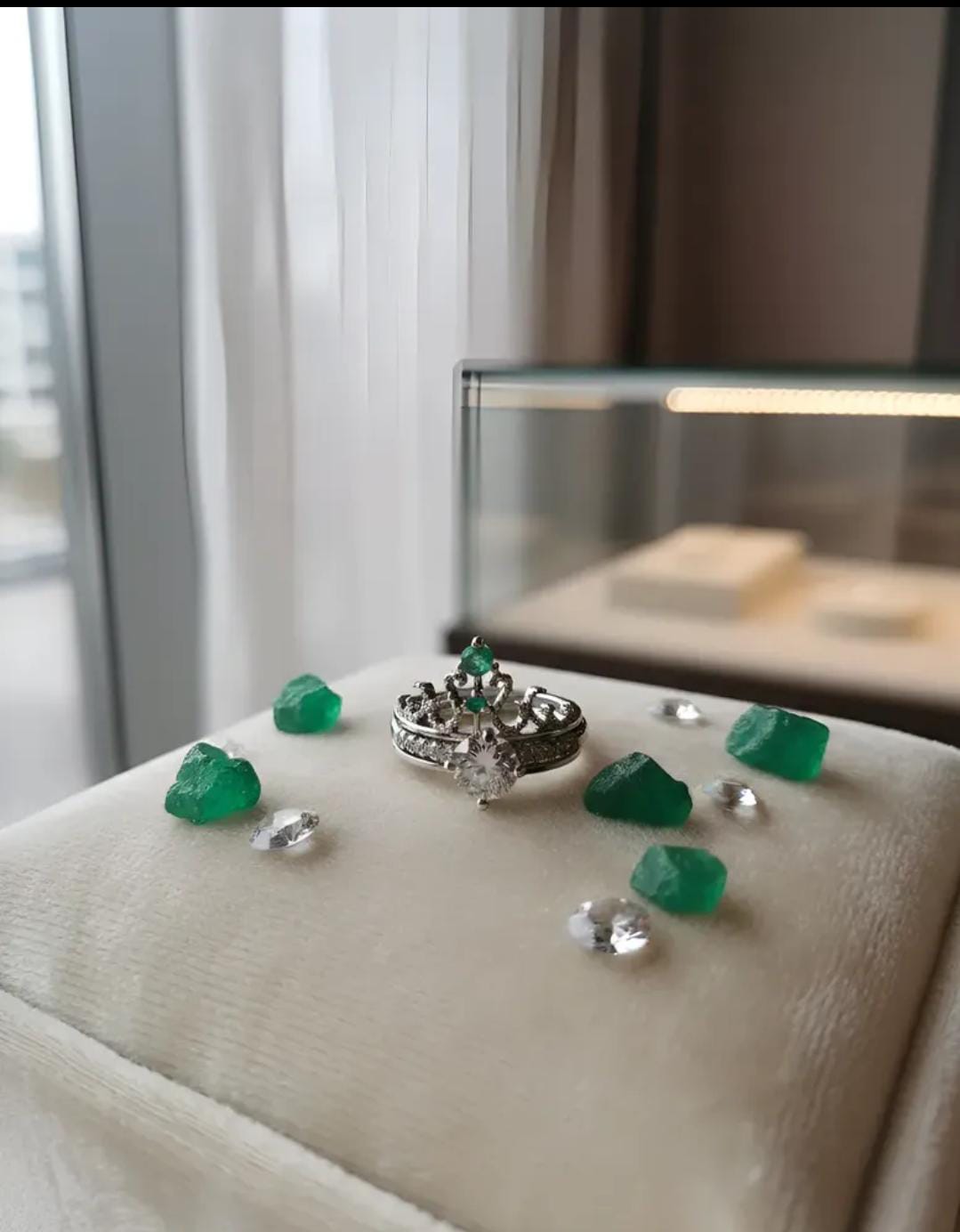 💍✨ Anillo Brillante Cajuluxe Plata 925 con Piedra Esmeralda Promesa Verde💚💎 - Image 2