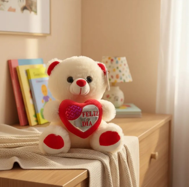 Ositos De Peluche 19cm Con Corazón Feliz Dia - Image 5