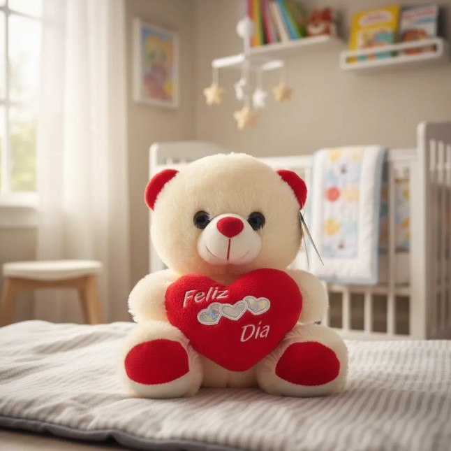Ositos De Peluche 19cm Con Corazón Feliz Dia