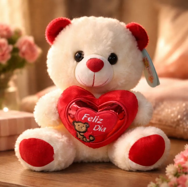 Ositos De Peluche 19cm Con Corazón Feliz Dia - Image 2