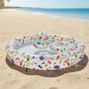 🌴💦 Piscina Inflable Infantil Intex 122cm Tropical + Pelota y Aro ¡Diversión Completa! 🏖️