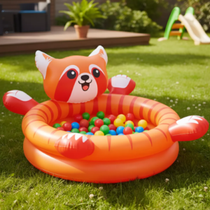 🐼🎈 Piscina de Pelotas Inflable Panda con Piso Acolchado – Área de Juego Infantil 👶✨