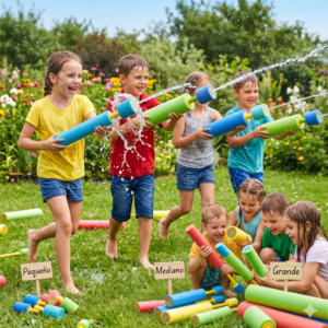 💦🔫 Lanza Chorros de Agua de Espuma para Niños y Adultos – ¡Diversión en Piscina! 🌊😎