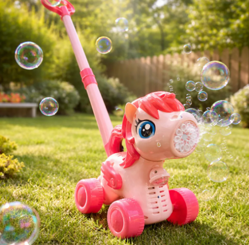 🔥🫧 Juguete Burbujero Infantil con Ruedas – Diseño Animalito 🐻✨ 🌈💙 - Image 3