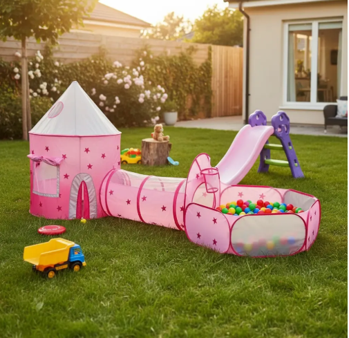 🚀🛝🎪 Carpa Cohete 3 En 1 Infantil Rosada, Azul y Azul Espacial + Rodadero + 100 Pelotas 🎈✨ - Image 8
