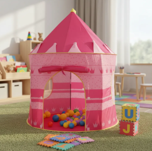 👑🎪 Carpa Castillo Infantil Niño O Niña+30 Pelotas +10 Fichas De Foamy 🌈✨ - Image 4