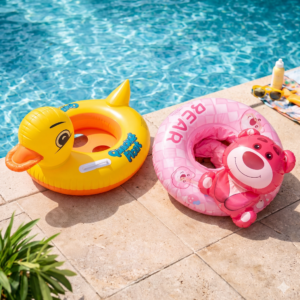 🐥🧸💦 Flotador Inflable Infantil Aro Oso y Pato – Piscina y Playa ☀️🏖️