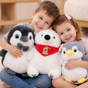 🐧🐻‍❄️💖 Peluches Suaves Pingüinos y Oso Polar ✨🧸