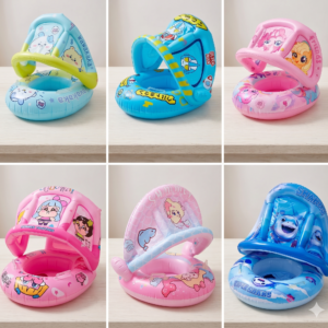 ☀️💦 Flotador Redondo Con Techo Para Piscina Inflable 🌈🏖️
