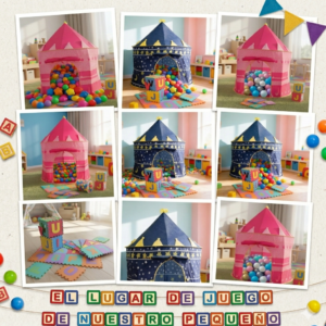 👑🎪 Carpa Castillo Infantil Niño O Niña+30 Pelotas +10 Fichas De Foamy 🌈✨