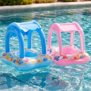 👶☀️💦 Bote Flotador Con Techo Para Bebés – Piscina y Playa 🌈🏖️
