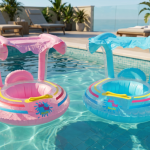 ☀️👶💦 Flotador Bebé Inflable Con Techo Ref. 165 🌈🏖️