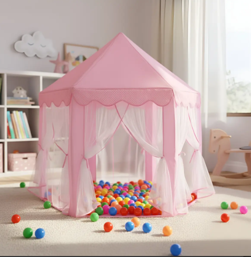 🏰 Carpa Infantil Castillo Velo Princesa Y Príncipe Con 50 Pelotas De Obsequio - Image 6