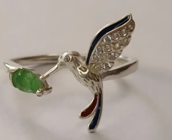 💍✨ Anillo Colibrí de Esperanza Cajuluxe Plata 925 Con Esmeralda ✨💚 - Image 5