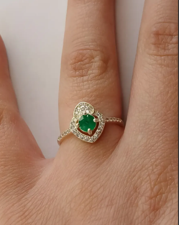 💍💚 Anillo Doble Corazón Cajuluxe Prisma Verde Plata 925 Con Esmeralda ✨ - Image 8