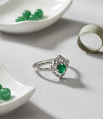 💍💚 Anillo Doble Corazón Cajuluxe Prisma Verde Plata 925 Con Esmeralda ✨ - Image 7