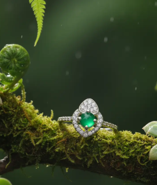 💍💚 Anillo Doble Corazón Cajuluxe Prisma Verde Plata 925 Con Esmeralda ✨ - Image 5