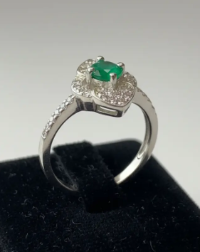 💍💚 Anillo Doble Corazón Cajuluxe Prisma Verde Plata 925 Con Esmeralda ✨ - Image 3