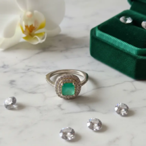 💍👑 Anillo Reina Verde Cajuluxe Plata 925 Con Esmeralda✨💚