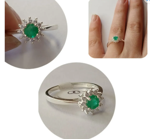 💍☀️ Anillo Sol de Esmeralda Cajuluxe Plata 925 Con Esmeralda✨💚 - Image 8