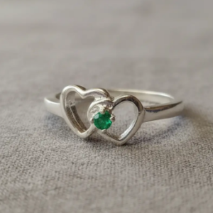 💍💚 Anillo Amor Doble Cajuluxe Plata 925 Con Esmeralda✨